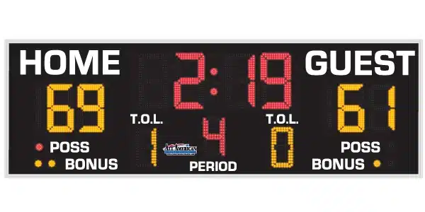 Standard Basketball Scoreboard-3’0″ x 9’0″
