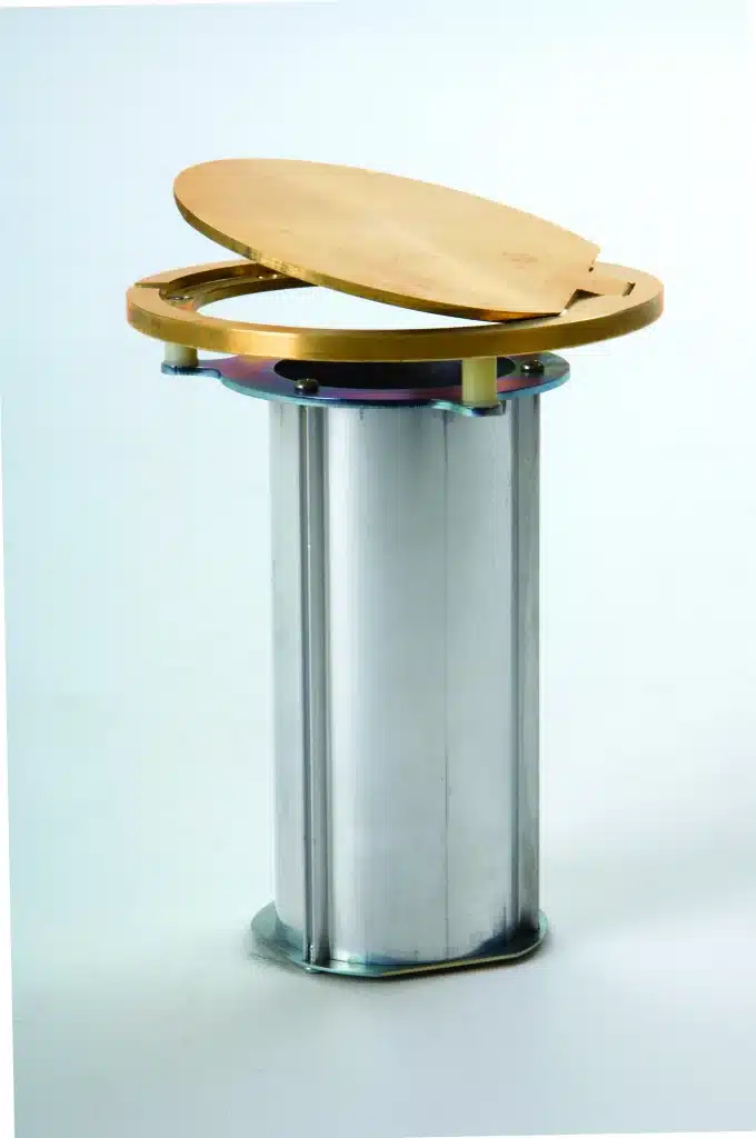 Bison Floating Floor Socket with Hinged Brass Floor Plate, VB23