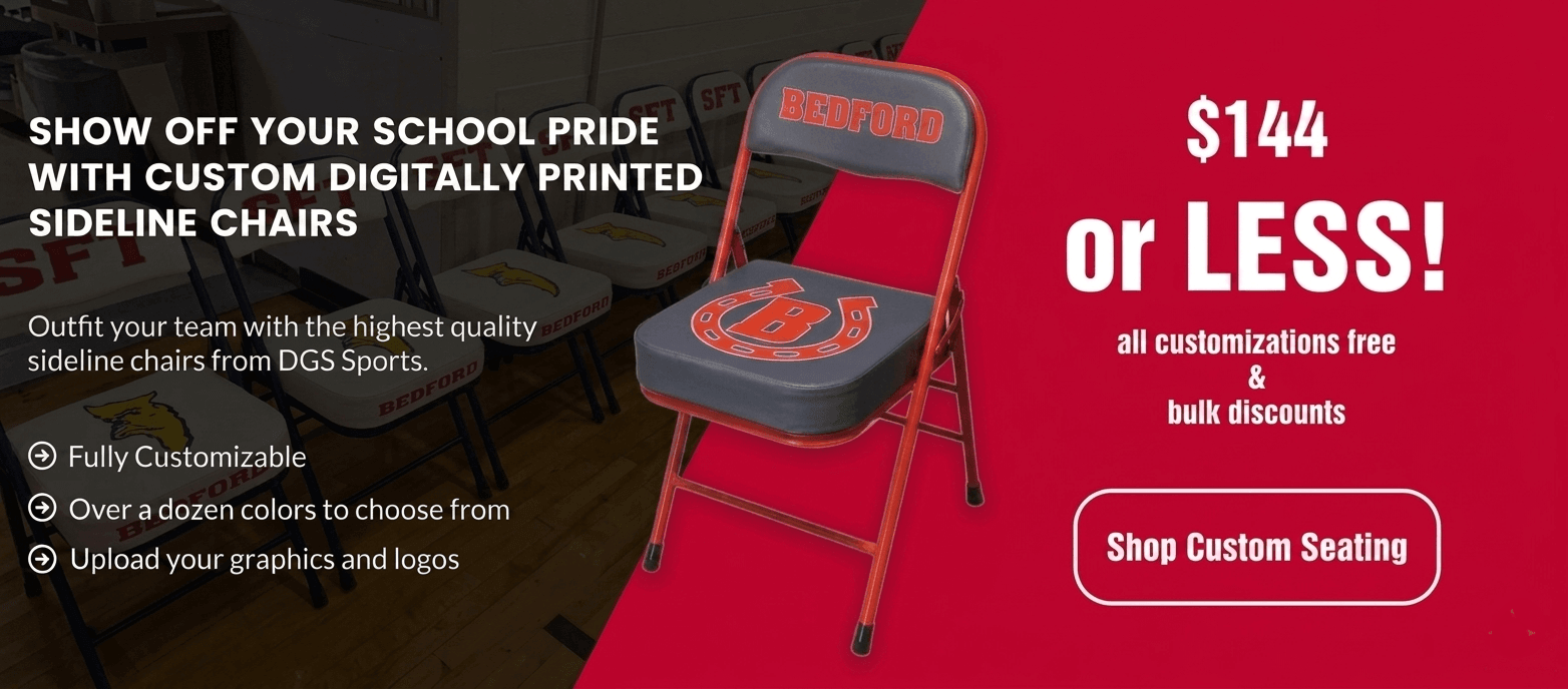 Customizable Folding Basketball Sideline Sports Chairs for Gymnasiums and Athletic Teams